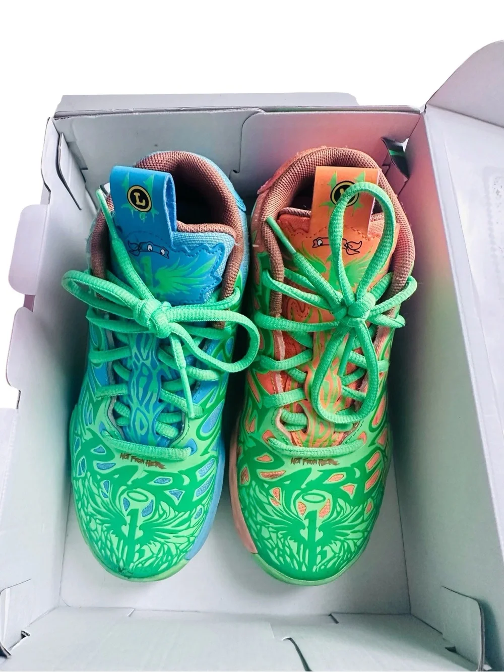 Puma x TMNT Kids' Melo Green Wave Basketball Shoes Size 1c